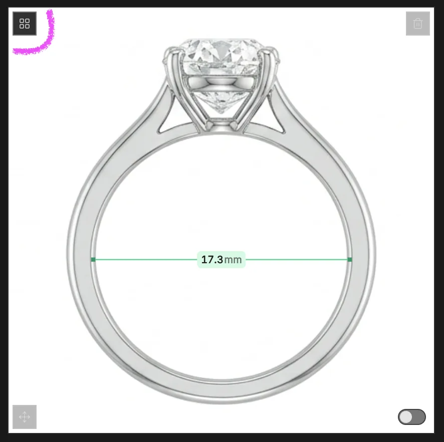 The regenerate control on a projection tile